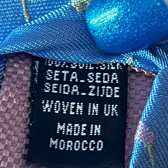 💕2/$30💕Thomas Pink Floral 100% Silk Blue Tie - Picture 4 of 7